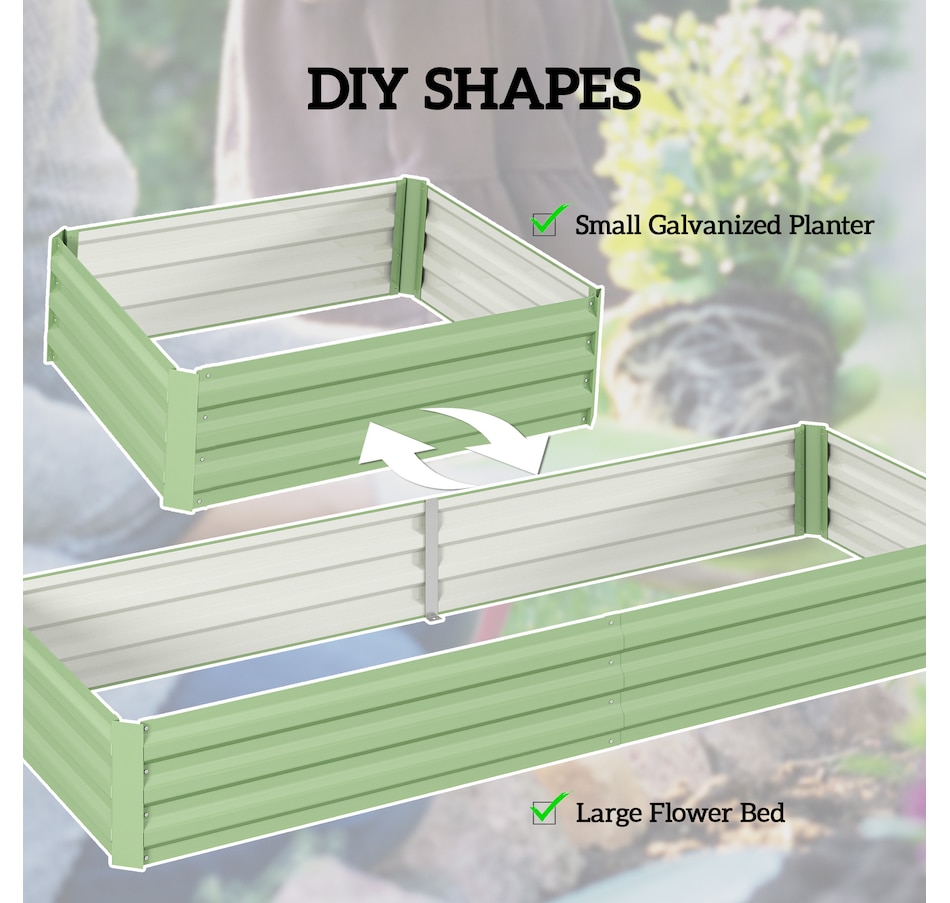Image 904418_ALTMORE12.jpg, Product 904-418 / Price $66.99, Outsunny Galvanized Raised Garden Bed Metal Planter Box Easy Quick Setup Green from Outsunny on TSC.ca's Home & Garden department