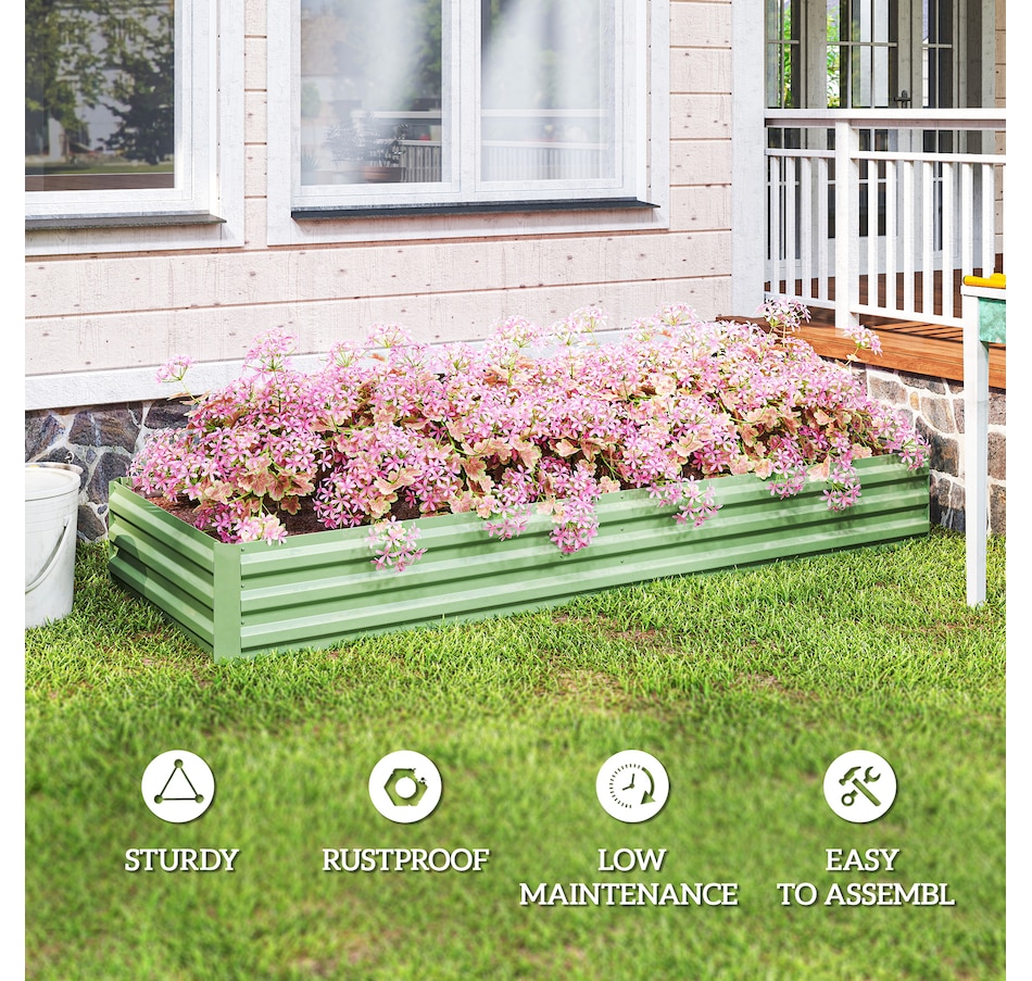 Image 904418_ALTMORE13.jpg, Product 904-418 / Price $66.99, Outsunny Galvanized Raised Garden Bed Metal Planter Box Easy Quick Setup Green from Outsunny on TSC.ca's Home & Garden department