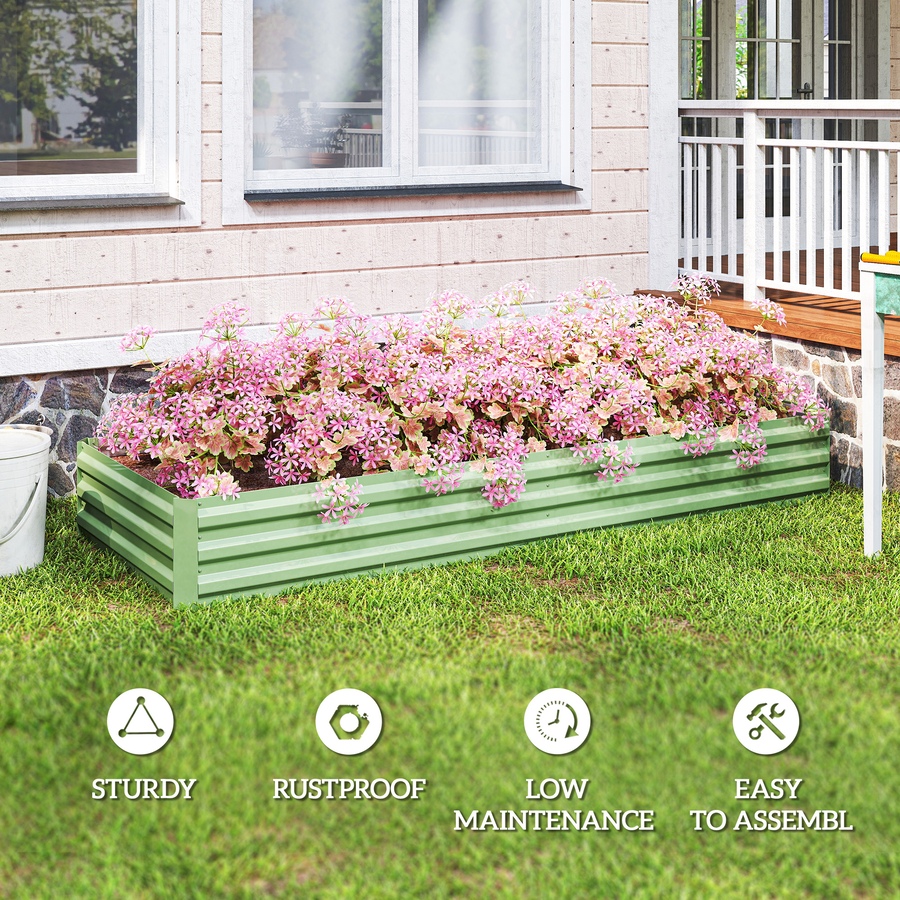 Image 904418_ALTMORE13.jpg, Product 904-418 / Price $69.99, Outsunny Galvanized Raised Garden Bed Metal Planter Box Easy Quick Setup Green from Outsunny on TSC.ca's Home & Garden department