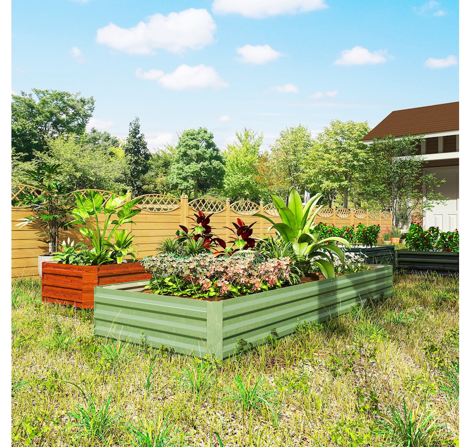 Image 904418_ALTMORE14.jpg, Product 904-418 / Price $66.99, Outsunny Galvanized Raised Garden Bed Metal Planter Box Easy Quick Setup Green from Outsunny on TSC.ca's Home & Garden department