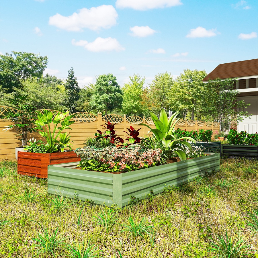 Image 904418_ALTMORE14.jpg, Product 904-418 / Price $69.99, Outsunny Galvanized Raised Garden Bed Metal Planter Box Easy Quick Setup Green from Outsunny on TSC.ca's Home & Garden department