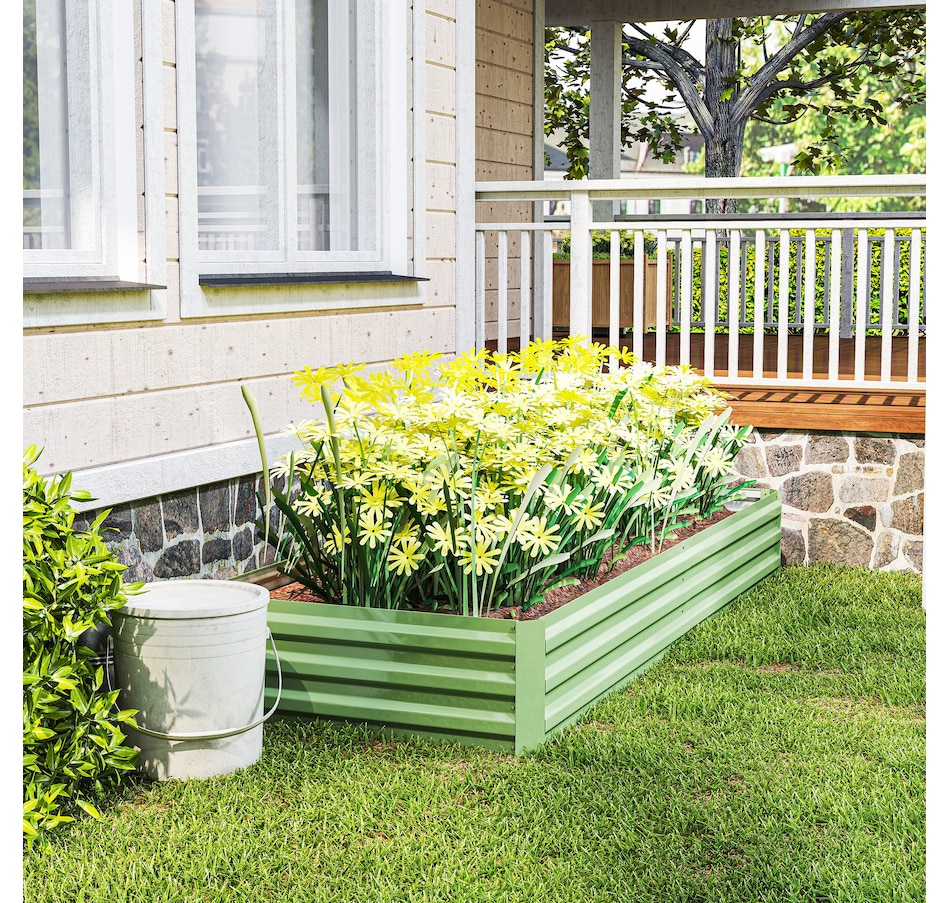 Image 904418_ALTMORE15.jpg, Product 904-418 / Price $66.99, Outsunny Galvanized Raised Garden Bed Metal Planter Box Easy Quick Setup Green from Outsunny on TSC.ca's Home & Garden department