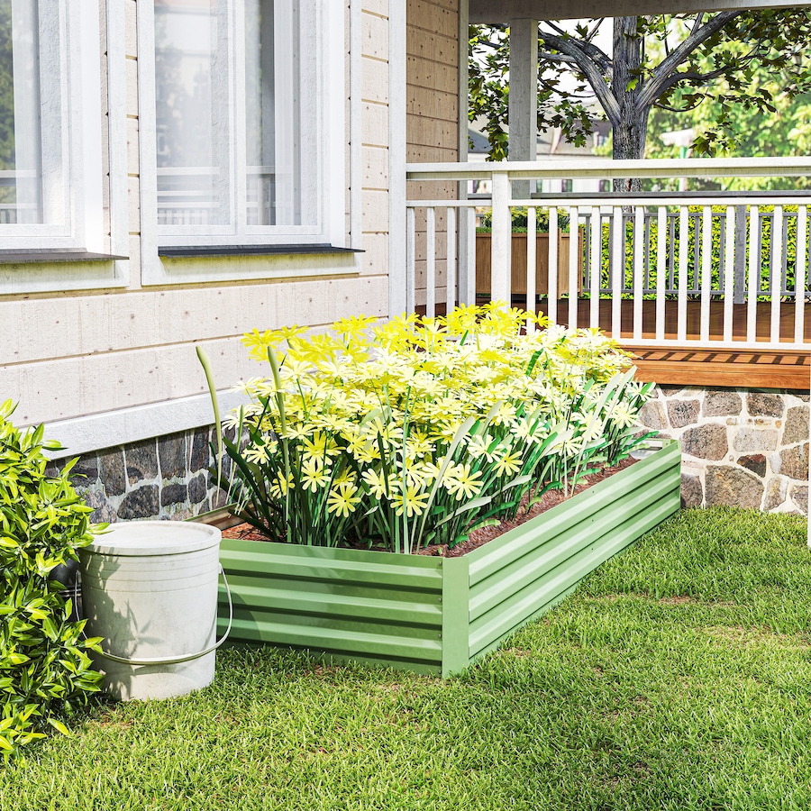 Image 904418_ALTMORE15.jpg, Product 904-418 / Price $69.99, Outsunny Galvanized Raised Garden Bed Metal Planter Box Easy Quick Setup Green from Outsunny on TSC.ca's Home & Garden department
