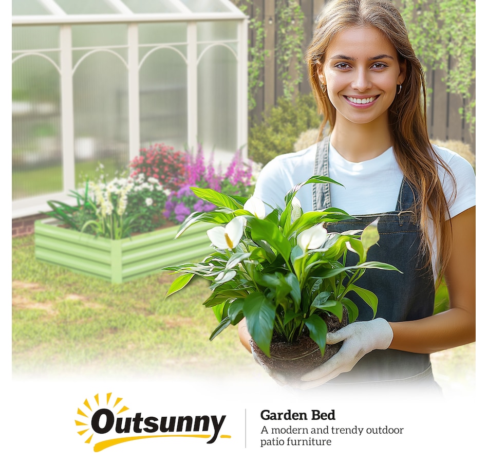 Image 904418_ALTMORE16.jpg, Product 904-418 / Price $66.99, Outsunny Galvanized Raised Garden Bed Metal Planter Box Easy Quick Setup Green from Outsunny on TSC.ca's Home & Garden department
