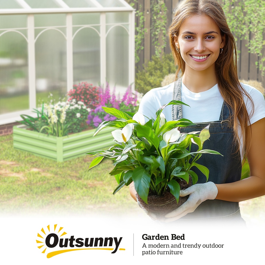 Image 904418_ALTMORE16.jpg, Product 904-418 / Price $69.99, Outsunny Galvanized Raised Garden Bed Metal Planter Box Easy Quick Setup Green from Outsunny on TSC.ca's Home & Garden department