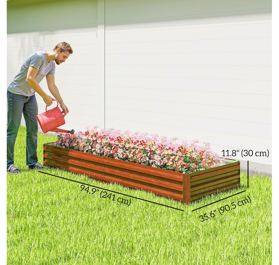 Image 904418_ALTMORE2.jpg, Product 904-418 / Price $66.99, Outsunny Galvanized Raised Garden Bed Metal Planter Box Easy Quick Setup Green from Outsunny on TSC.ca's Home & Garden department