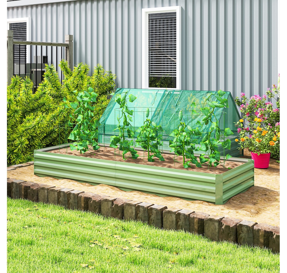 Image 904418_ALTMORE9.jpg, Product 904-418 / Price $66.99, Outsunny Galvanized Raised Garden Bed Metal Planter Box Easy Quick Setup Green from Outsunny on TSC.ca's Home & Garden department
