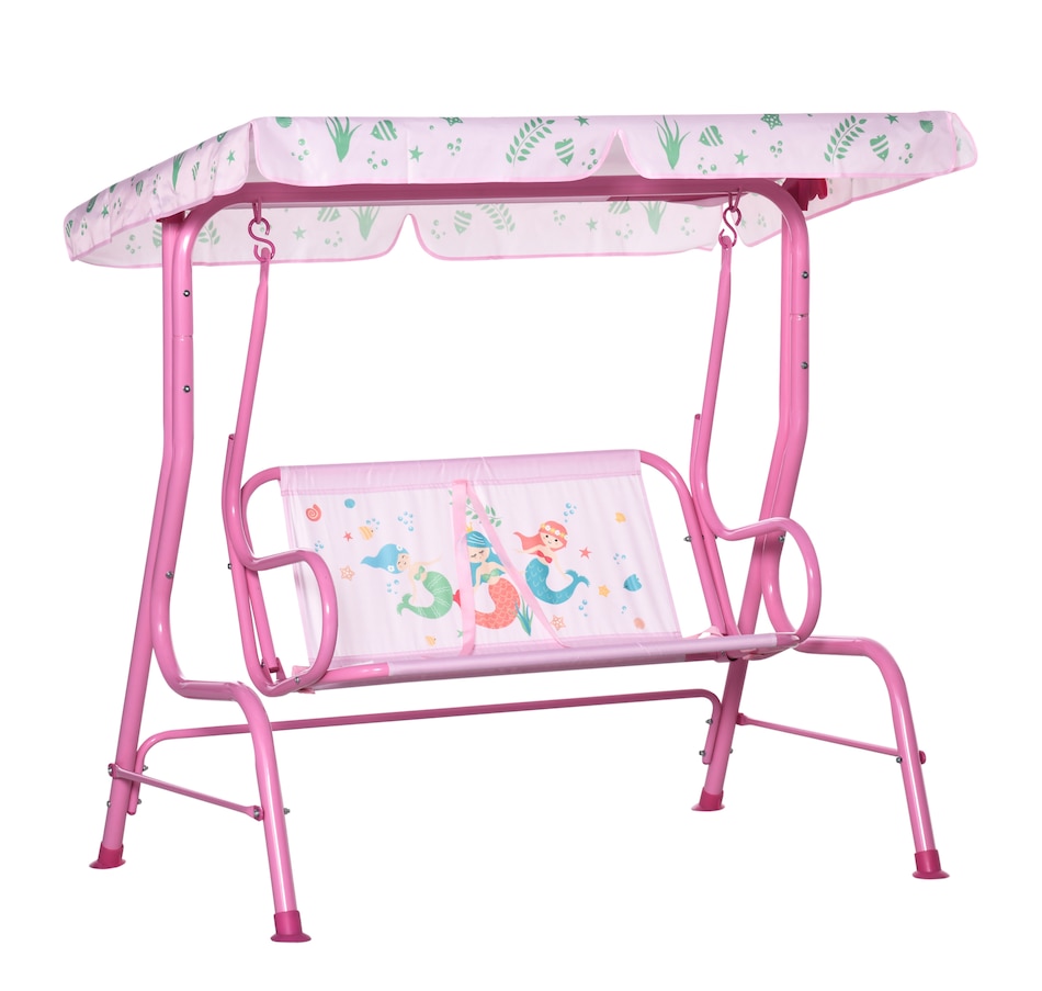 Image 904421.jpg, Product 904-421 / Price $94.99, Outsunny 2-Seat Kids Swing Chair Outdoor with Adjustable Canopy, Pink from Outsunny on TSC.ca's Home & Garden department