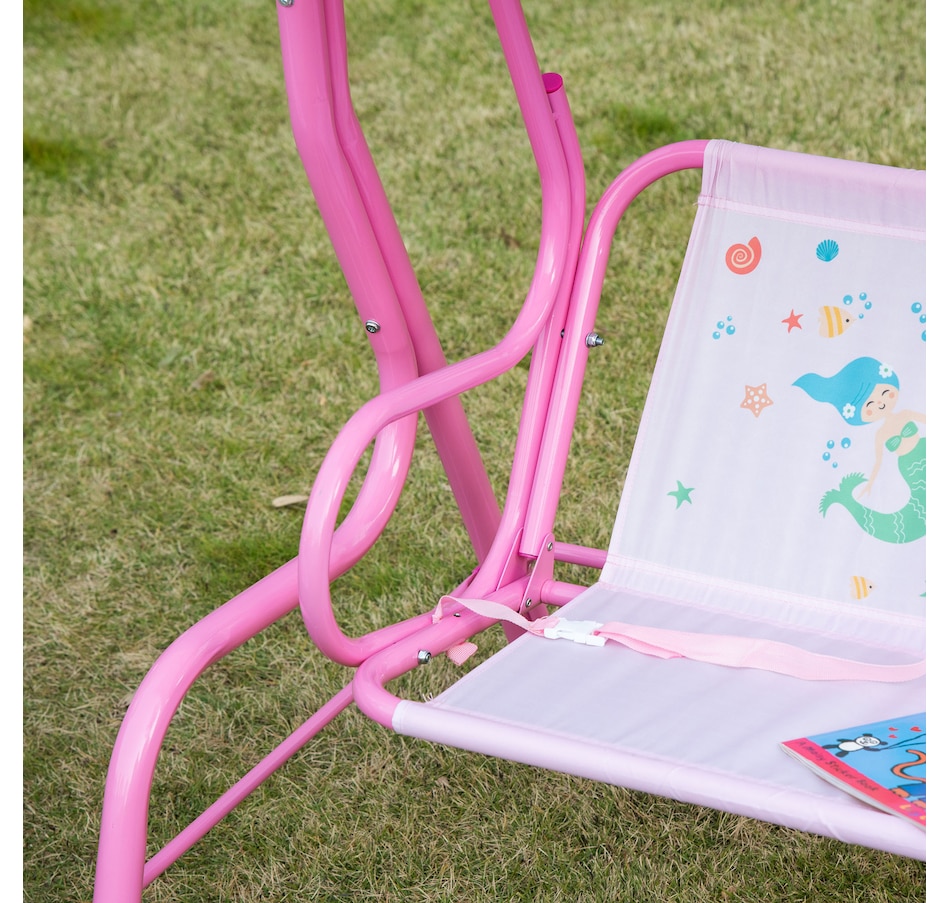 Image 904421_ALTMORE7.jpg, Product 904-421 / Price $94.99, Outsunny 2-Seat Kids Swing Chair Outdoor with Adjustable Canopy, Pink from Outsunny on TSC.ca's Home & Garden department