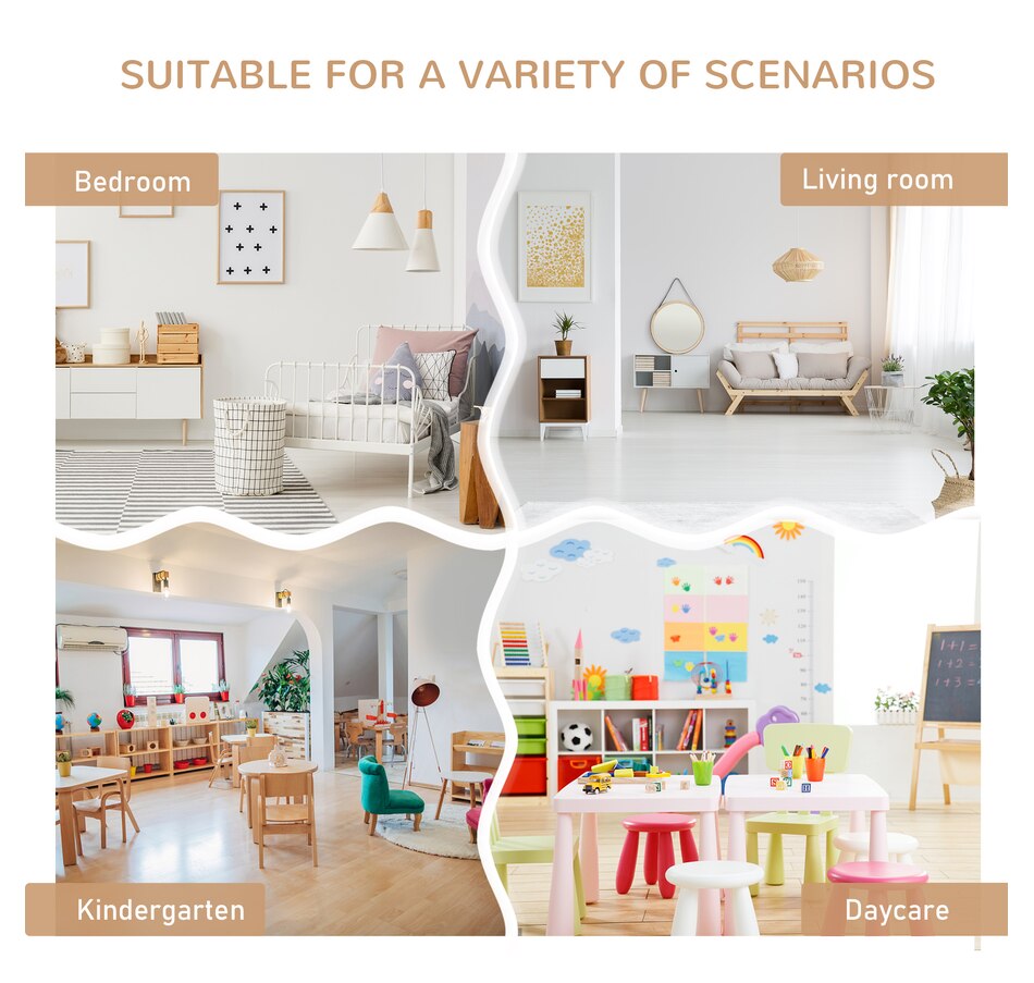Image 904425_ALTMORE5.jpg, Product 904-425 / Price $169.99, Qaba 4-Piece Set Kids Wood Table Chair Bench with Storage Function Easy to Clean Gift for Girls Boys Toddlers Age 3 Years up - Natural and White from Qaba on TSC.ca's Home & Garden department