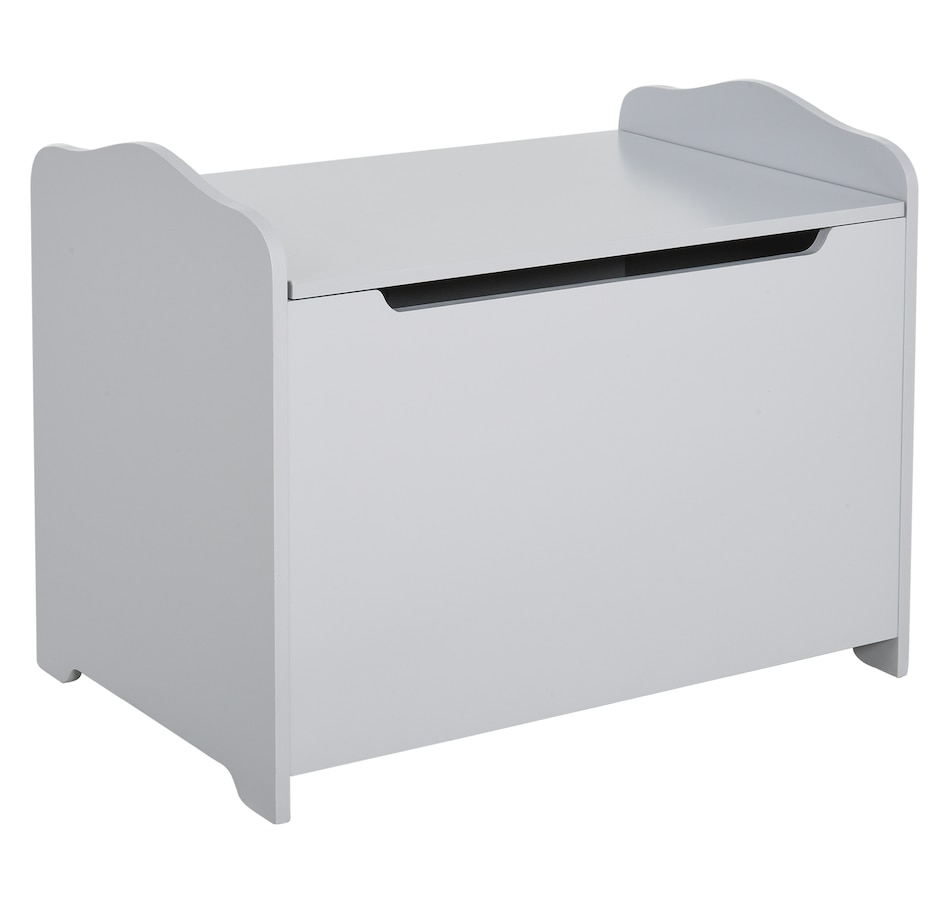 Image 904427.jpg, Product 904-427 / Price $76.00, Qaba Kids Wooden Toy Storage Box Organizer Chest with Magnetic Hinge, Grey from Qaba on TSC.ca's Home & Garden department