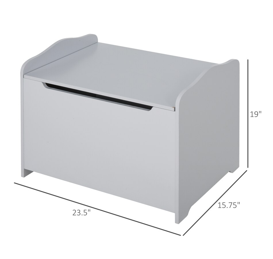 Image 904427_ALTMORE2.jpg, Product 904-427 / Price $76.00, Qaba Kids Wooden Toy Storage Box Organizer Chest with Magnetic Hinge, Grey from Qaba on TSC.ca's Home & Garden department