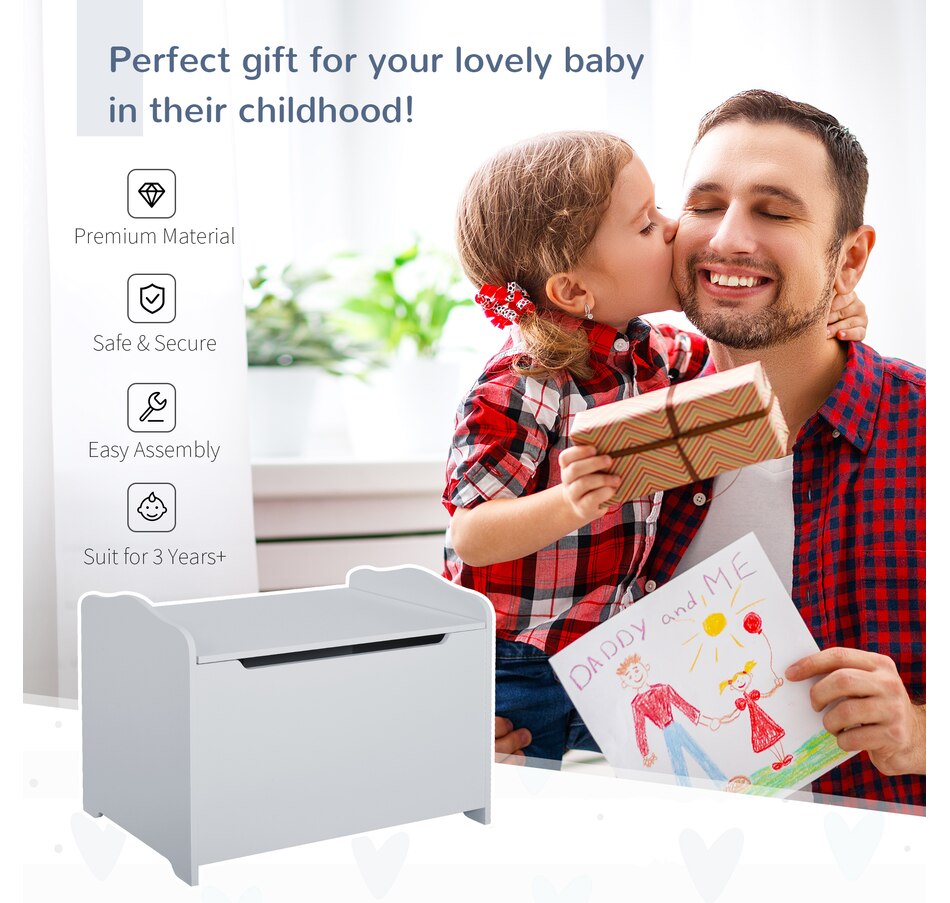 Image 904427_ALTMORE3.jpg, Product 904-427 / Price $76.00, Qaba Kids Wooden Toy Storage Box Organizer Chest with Magnetic Hinge, Grey from Qaba on TSC.ca's Home & Garden department