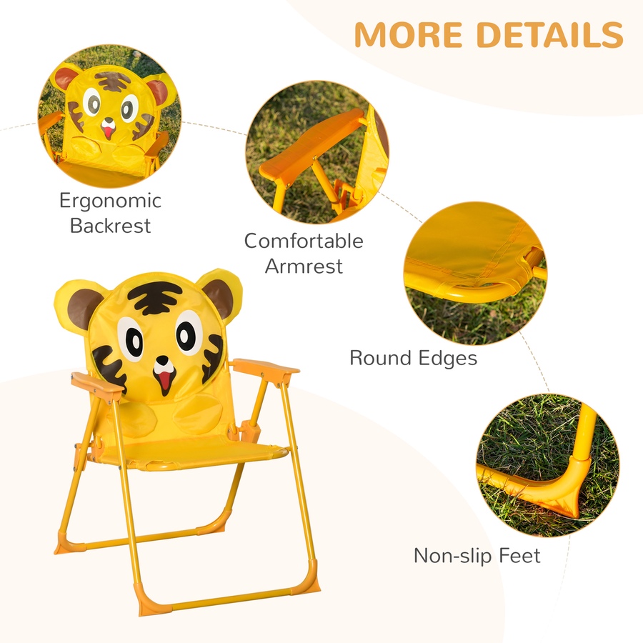Image 904428_ALTMORE6.jpg, Product 904-428 / Price $72.99, Outsunny Kids Folding Picnic Table and Chair Set Pattern Outdoor Garden Patio Backyard with Removable & Height Adjustable Sun Umbrella Yellow from Outsunny on TSC.ca's Home & Garden department