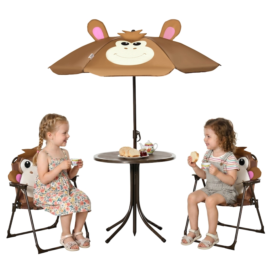 Image 904429.jpg, Product 904-429 / Price $63.99, Outsunny Kids Picnic Table and Chair Set with Adjustable Sun Umbrella Brown from Outsunny on TSC.ca's Home & Garden department