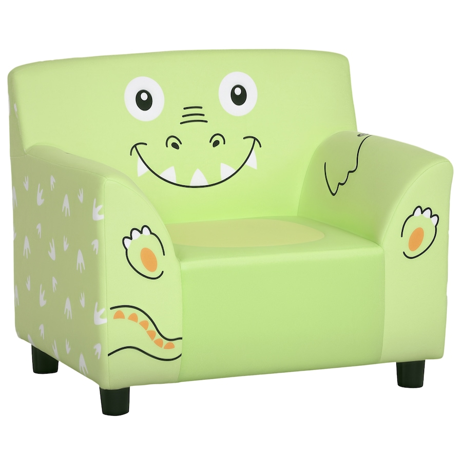 Image 904432.jpg, Product 904-432 / Price $71.99, Qaba Kids Sofa, Armrest Chair for Preschool, Toddler Couch for Kids Room, Kindergarten with Cute Animal Print, Super-soft Velvet, Eucalyptus Wood, Green from Qaba on TSC.ca's Home & Garden department