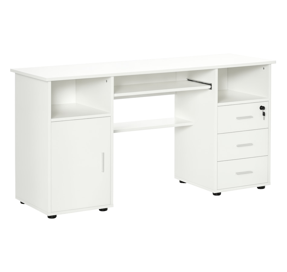 Image 904434.png, Product 904-434 / Price $229.99, HOMCOM Computer Desk with Keyboard Tray and Drawers, Study Workstation from HOMCOM on TSC.ca's Home & Garden department