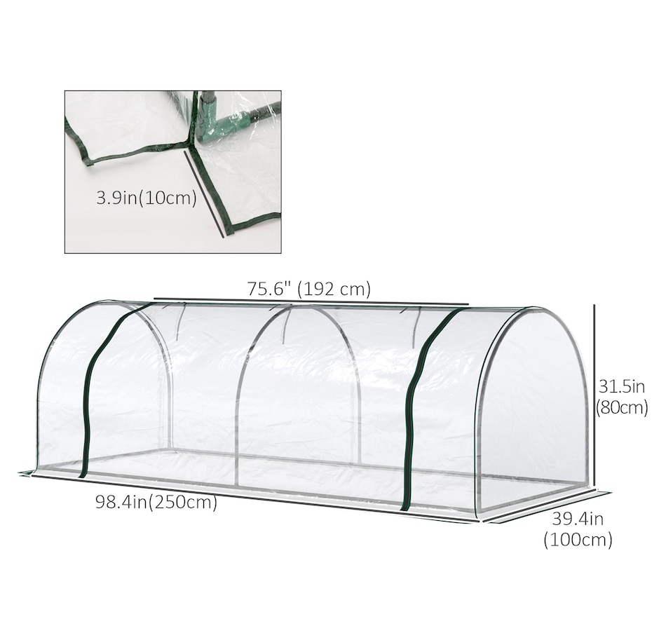 Image 904443_ALTMORE2.jpg, Product 904-443 / Price $48.99, Outsunny 8' x 3' x 2.6' Mini Greenhouse, Portable Hot House for Plants from Outsunny on TSC.ca's Home & Garden department
