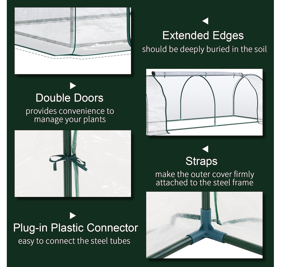 Image 904443_ALTMORE4.jpg, Product 904-443 / Price $48.99, Outsunny 8' x 3' x 2.6' Mini Greenhouse, Portable Hot House for Plants from Outsunny on TSC.ca's Home & Garden department