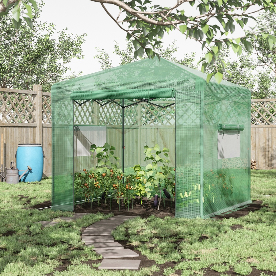 Image 904444_ALTMORE1.jpg, Product 904-444 / Price $149.99, Outsunny 8' x 6' Pop Up Greenhouse, Portable Outdoor Walk-in Hot House from Outsunny on TSC.ca's Home & Garden department
