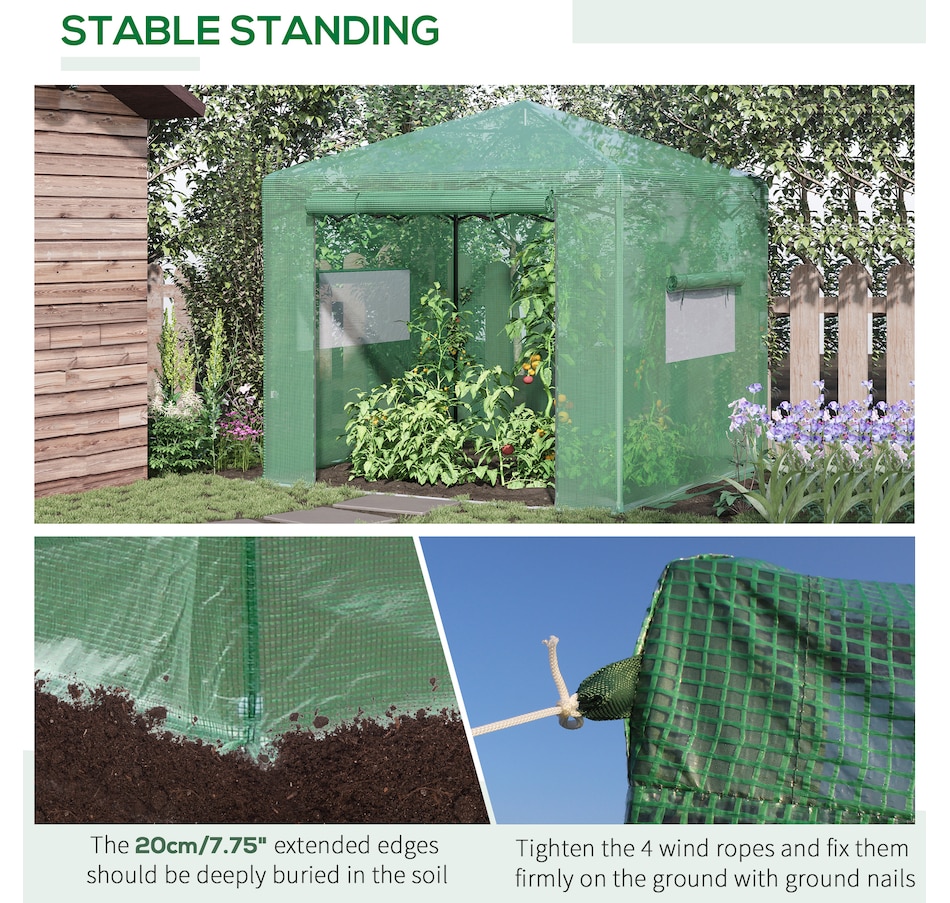 Image 904444_ALTMORE5.jpg, Product 904-444 / Price $149.99, Outsunny 8' x 6' Pop Up Greenhouse, Portable Outdoor Walk-in Hot House from Outsunny on TSC.ca's Home & Garden department