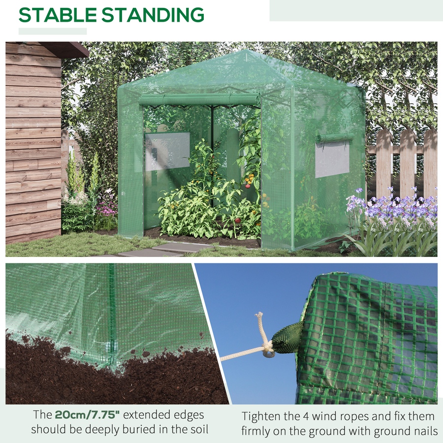 Image 904444_ALTMORE5.jpg, Product 904-444 / Price $149.99, Outsunny 8' x 6' Pop Up Greenhouse, Portable Outdoor Walk-in Hot House from Outsunny on TSC.ca's Home & Garden department