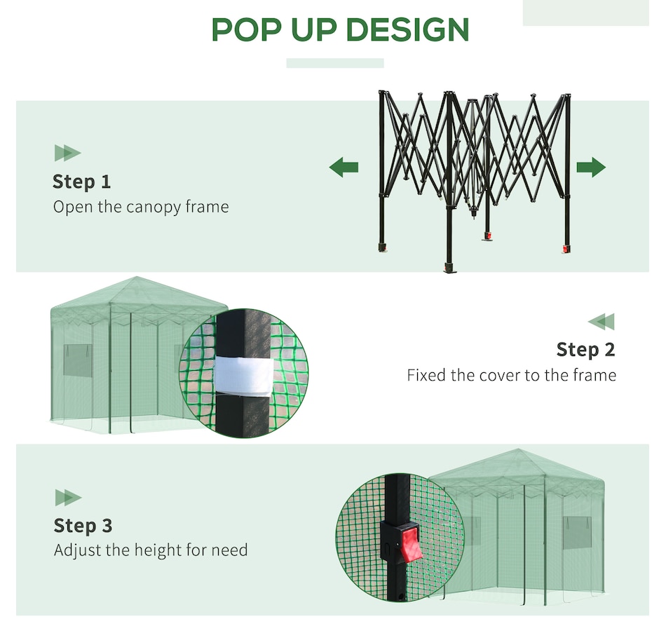 Image 904444_ALTMORE8.jpg, Product 904-444 / Price $149.99, Outsunny 8' x 6' Pop Up Greenhouse, Portable Outdoor Walk-in Hot House from Outsunny on TSC.ca's Home & Garden department