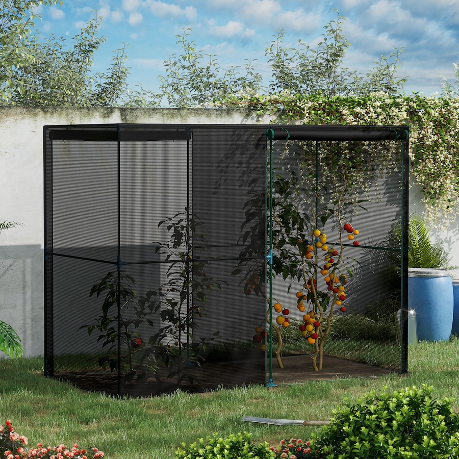Image 904453_ALTMORE1.jpg, Product 904-453 / Price $72.99, Outsunny 4' x 8' Crop Cage, Plant Protector with Zipper Doors, Black from Outsunny on TSC.ca's Home & Garden department