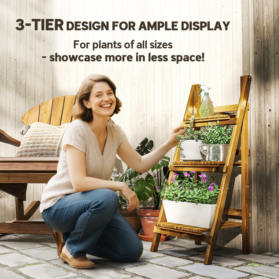 Image 904454_ALTMORE3.jpg, Product 904-454 / Price $54.99, Outsunny Outdoor Plant Stand, Foldable Flower Stand, 16" x 15" x 37" from Outsunny on TSC.ca's Home & Garden department