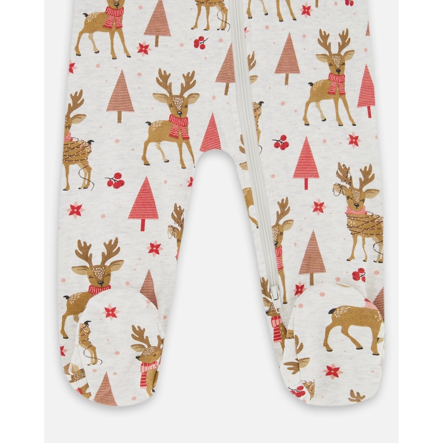 Image 904481_ALTMORE2.jpg, Product 904-481 / Price $33.00, One-Piece Organic Cotton Pajama Girly Reindeer Print from Deux par Deux on TSC.ca's Fashion department