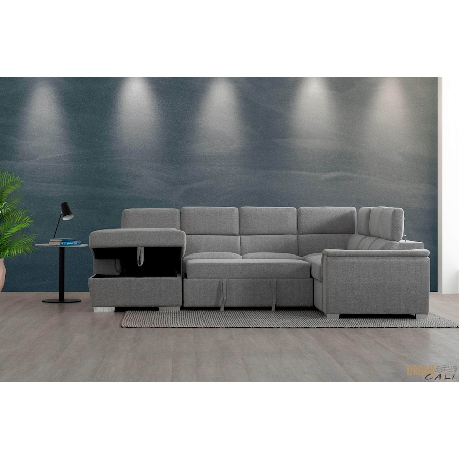 Image 904728_ST01.jpg, Product 904-728 / Price $3,459.99, Urban Cali Bel Air Large Modular Sleeper Sectional Sofa Bed with Storage Chaise in Thora Stone from Urban Cali on TSC.ca's Home & Garden department