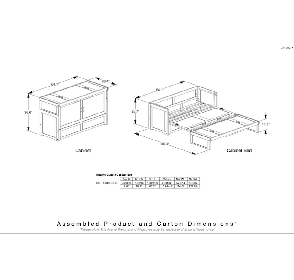 Image 904741_ALTMORE3.jpg, Product 904-741 / Price $2,699.99, Night and Day Murphy Cube Cabinet Bed with Queen Size Gel Memory Foam Mattress from Night and Day on TSC.ca's Home & Garden department