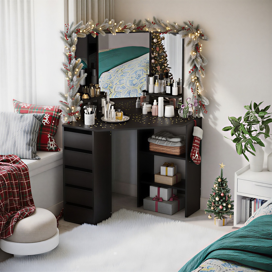 Image 904857_ALTMORE1.jpg, Product 904-857 / Price $199.99 - $204.99, HOMCOM Vanity Table Tri-Fold Mirrored Make-Up Dressing Table from HOMCOM on TSC.ca's Beauty department