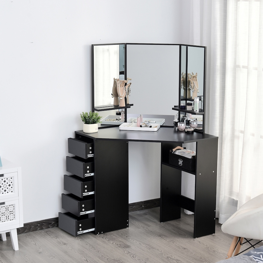 Image 904857_ALTMORE5.jpg, Product 904-857 / Price $199.99 - $204.99, HOMCOM Vanity Table Tri-Fold Mirrored Make-Up Dressing Table from HOMCOM on TSC.ca's Beauty department