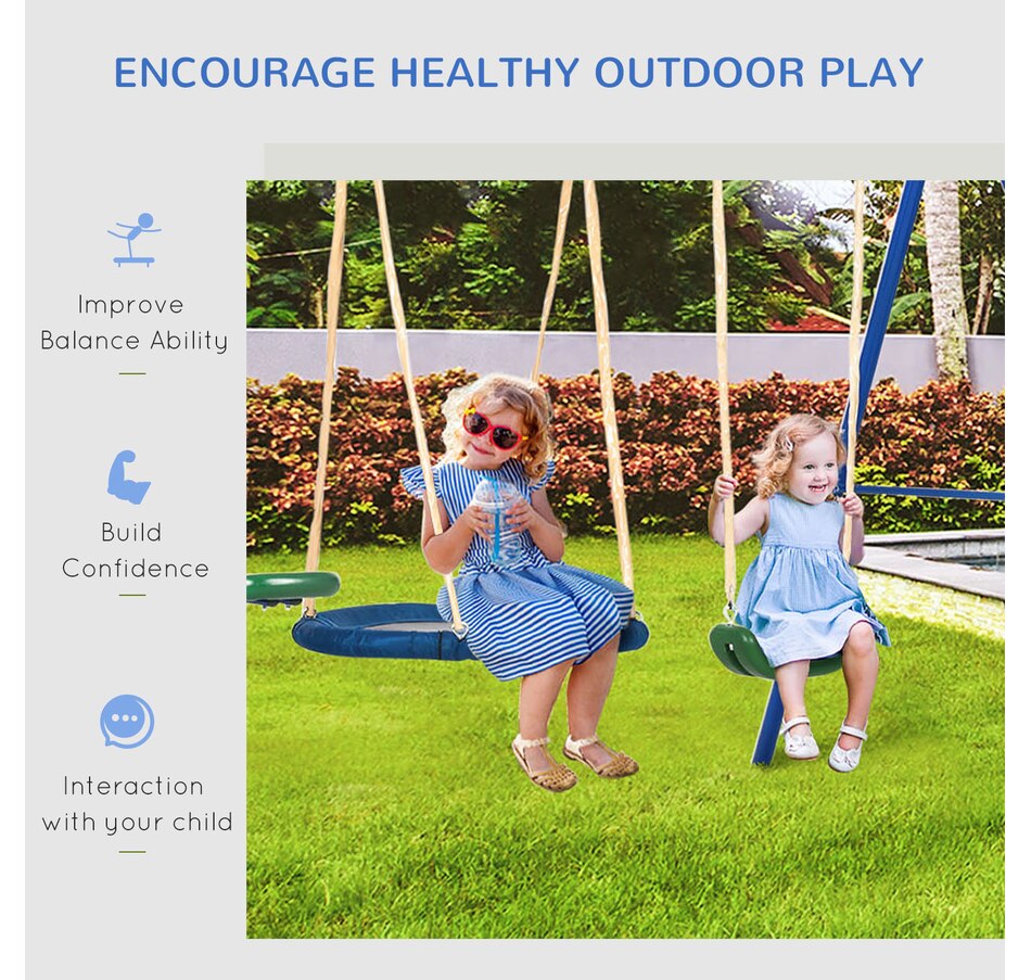 Image 904860_ALTMORE5.jpg, Product 904-860 / Price $399.99, Outsunny 5 in1 Kids Swing Set, A-Frame Heavy Duty Metal Swing Set from Outsunny on TSC.ca's Home & Garden department