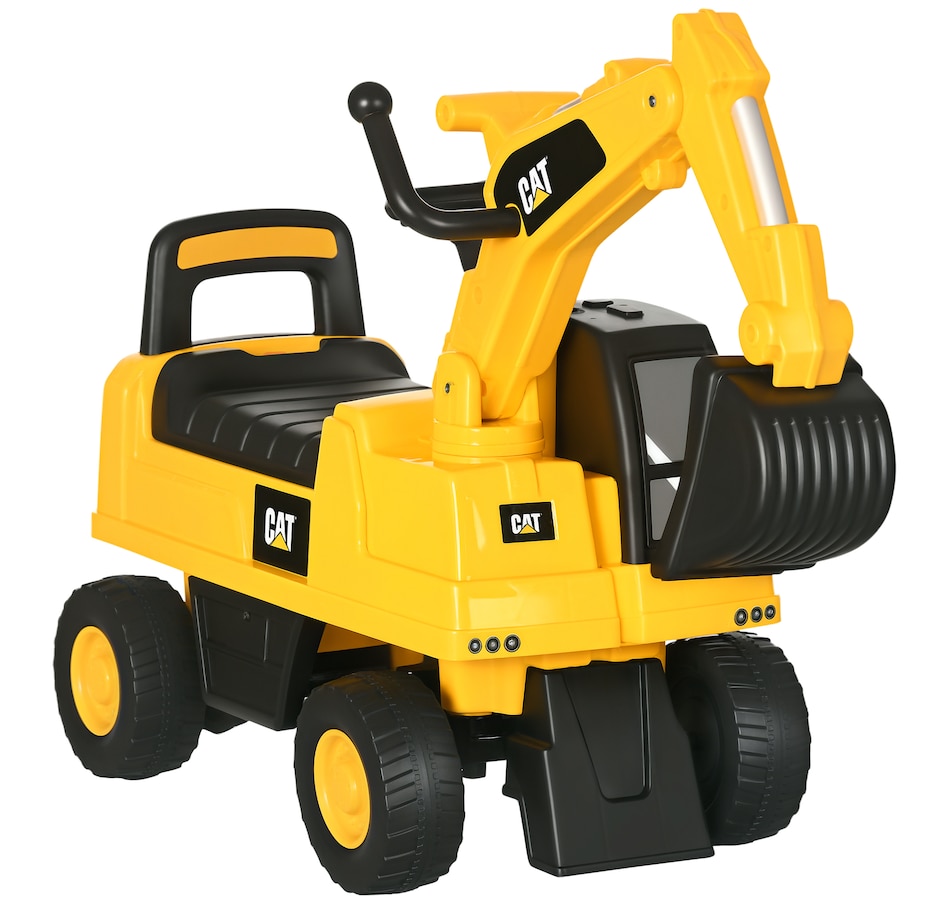 Image 904863.jpg, Product 904-863 / Price $81.99, Aosom CAT Licensed Excavator Ride-on Toy for Kids w/ Manual Shovel, Yellow from Aosom on TSC.ca's Toys & Hobbies department