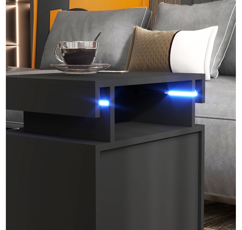 Image 904867_ALTMORE16.jpg, Product 904-867 / Price $99.99 - $112.00, HOMCOM Nightstand, High Gloss Front Side Table w/ LED Lights, for Bedroom from HOMCOM on TSC.ca's Home & Garden department
