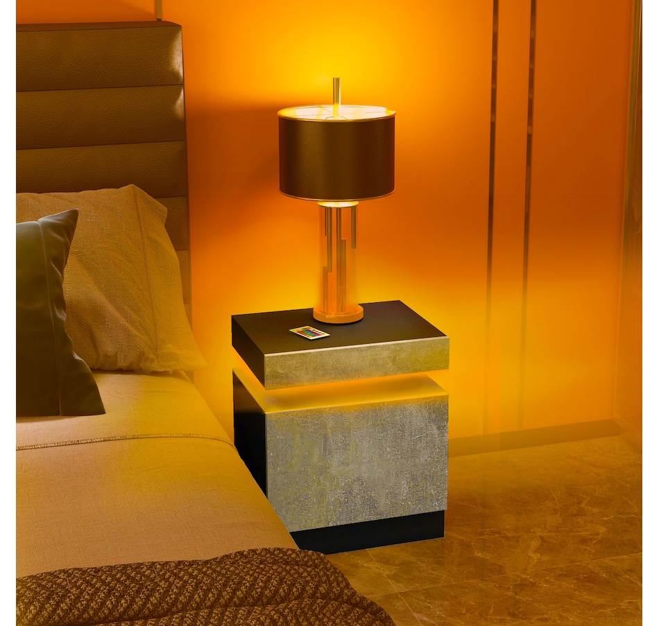 Image 904867_ALTMORE9.jpg, Product 904-867 / Price $99.99 - $112.00, HOMCOM Nightstand, High Gloss Front Side Table w/ LED Lights, for Bedroom from HOMCOM on TSC.ca's Home & Garden department