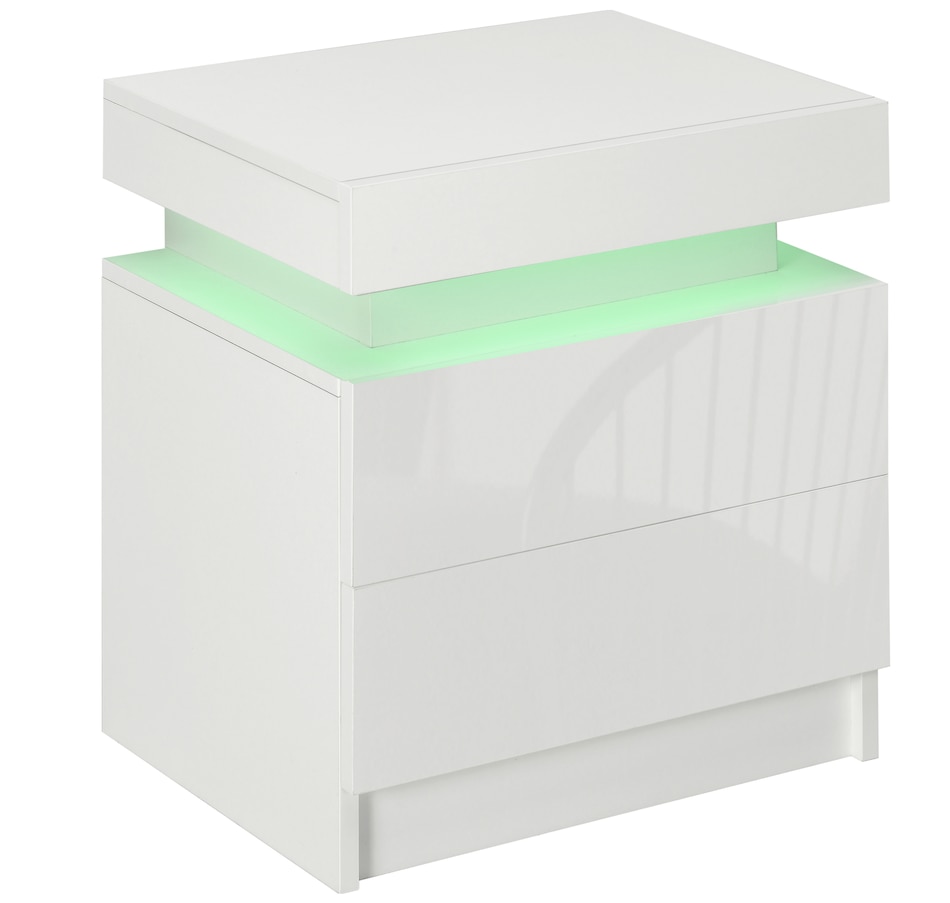 Image 904867_ST01.jpg, Product 904-867 / Price $99.99 - $112.00, HOMCOM Nightstand, High Gloss Front Side Table w/ LED Lights, for Bedroom from HOMCOM on TSC.ca's Home & Garden department