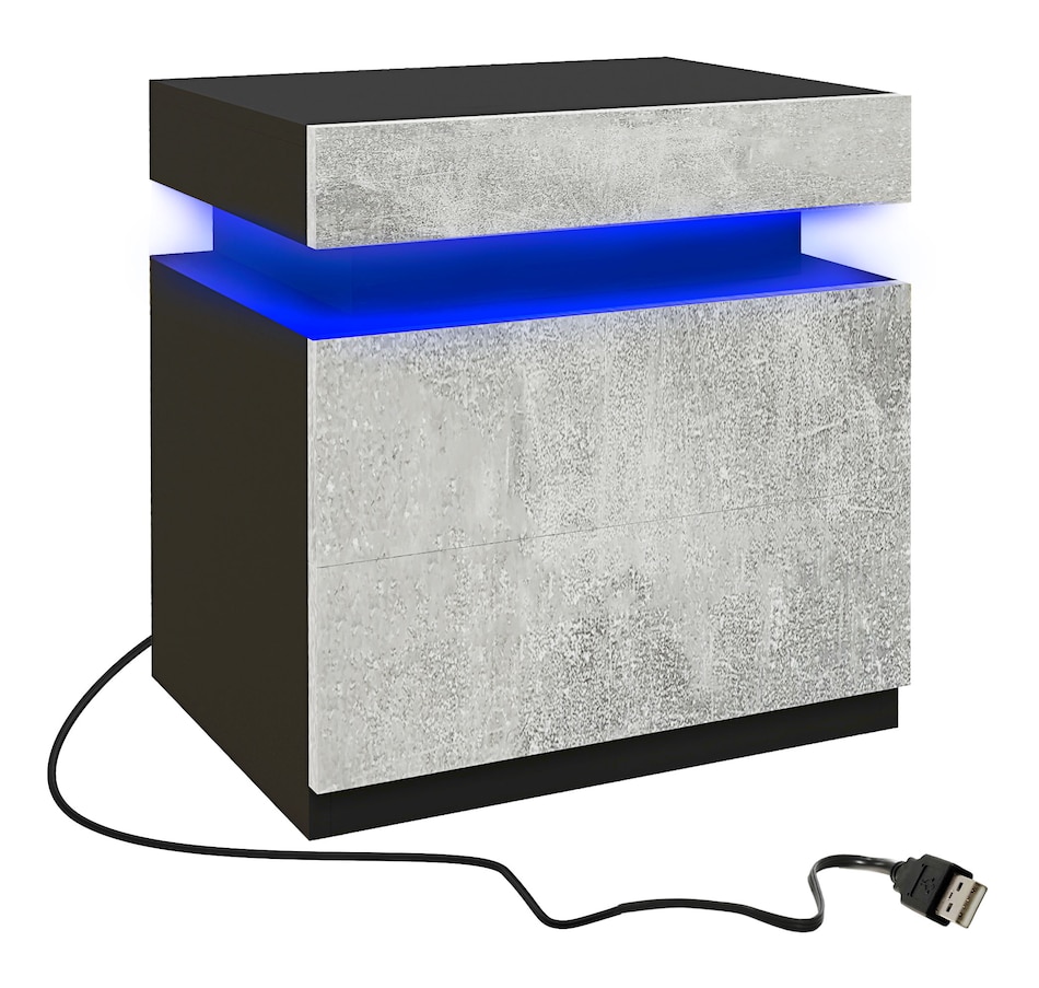 Image 904867_ST02.jpg, Product 904-867 / Price $99.99 - $112.00, HOMCOM Nightstand, High Gloss Front Side Table w/ LED Lights, for Bedroom from HOMCOM on TSC.ca's Home & Garden department