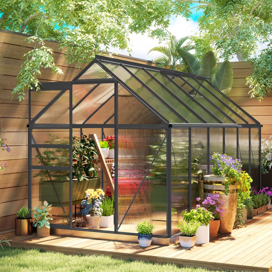 Image 906499_ALTMORE1.jpg, Product 906-499 / Price $569.99, Outsunny 6' x 12' x 6.5' Polycarbonate Greenhouse Walk-in Green House from Outsunny on TSC.ca's Home & Garden department