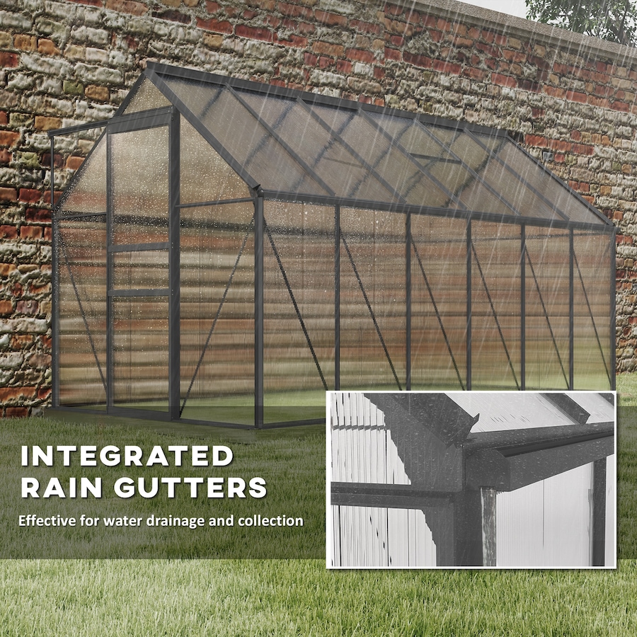 Image 906499_ALTMORE6.jpg, Product 906-499 / Price $569.99, Outsunny 6' x 12' x 6.5' Polycarbonate Greenhouse Walk-in Green House from Outsunny on TSC.ca's Home & Garden department