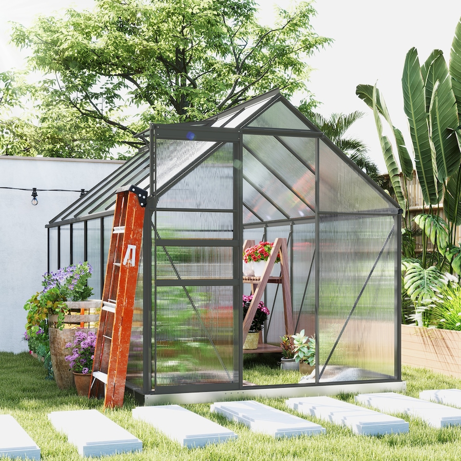 Image 906499_ALTMORE7.jpg, Product 906-499 / Price $569.99, Outsunny 6' x 12' x 6.5' Polycarbonate Greenhouse Walk-in Green House from Outsunny on TSC.ca's Home & Garden department