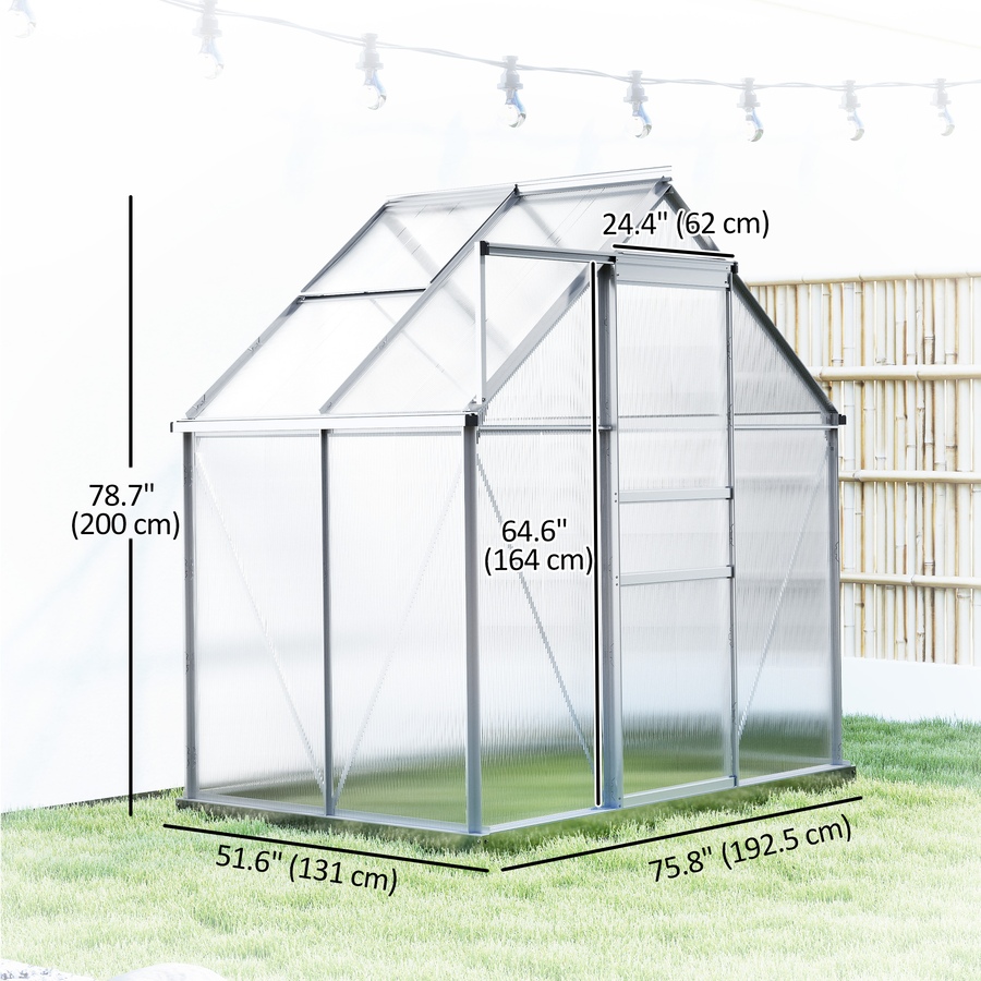 Image 906500_ALTMORE2.jpg, Product 906-500 / Price $276.99, Outsunny 6' x 4' x 6.6' Polycarbonate Greenhouse Walk-in Green House Clear from Outsunny on TSC.ca's Home & Garden department