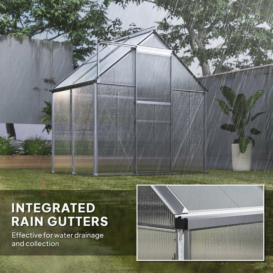 Image 906500_ALTMORE6.jpg, Product 906-500 / Price $276.99, Outsunny 6' x 4' x 6.6' Polycarbonate Greenhouse Walk-in Green House Clear from Outsunny on TSC.ca's Home & Garden department