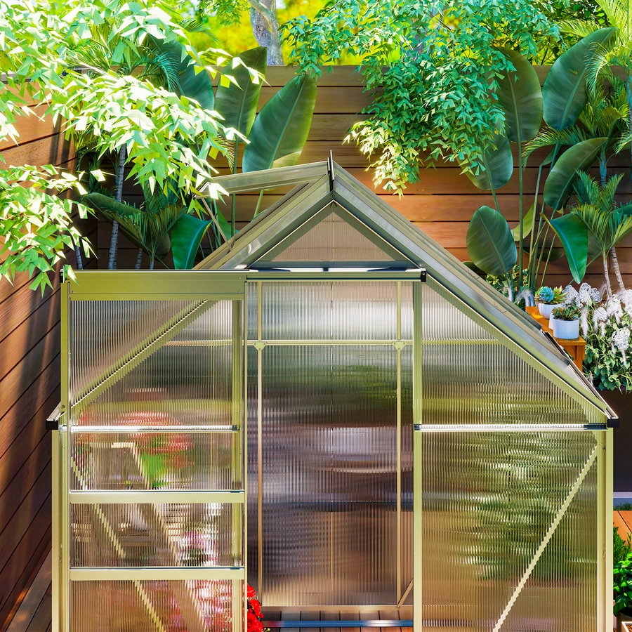 Image 906500_ALTMORE7.jpg, Product 906-500 / Price $276.99, Outsunny 6' x 4' x 6.6' Polycarbonate Greenhouse Walk-in Green House Clear from Outsunny on TSC.ca's Home & Garden department