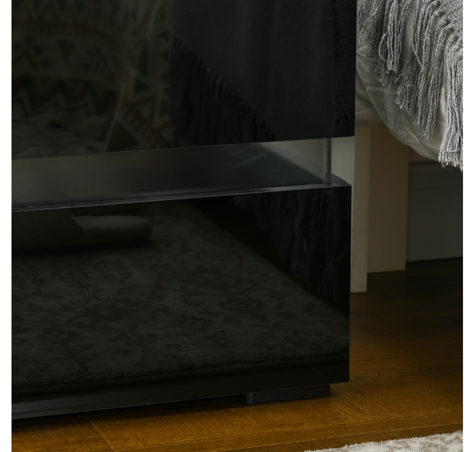 Image 906990_ALTMORE16.jpg, Product 906-990 / Price $109.99, HOMCOM LED Nightstand Bedside Table with High Gloss Drawers LED Light from HOMCOM on TSC.ca's Home & Garden department