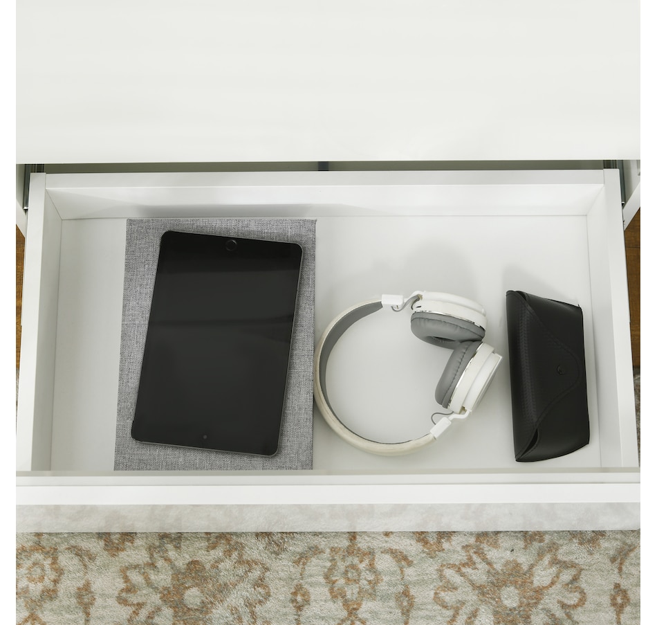 Image 906990_ALTMORE6.jpg, Product 906-990 / Price $109.99, HOMCOM LED Nightstand Bedside Table with High Gloss Drawers LED Light from HOMCOM on TSC.ca's Home & Garden department