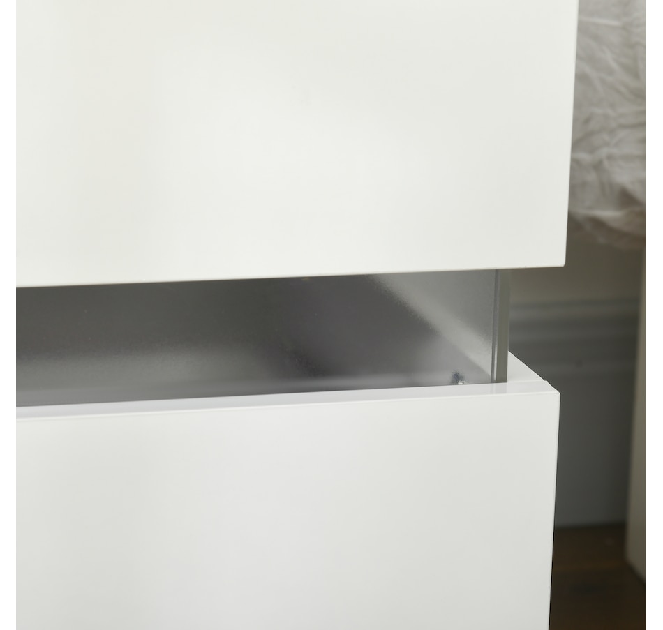 Image 906990_ALTMORE8.jpg, Product 906-990 / Price $109.99, HOMCOM LED Nightstand Bedside Table with High Gloss Drawers LED Light from HOMCOM on TSC.ca's Home & Garden department