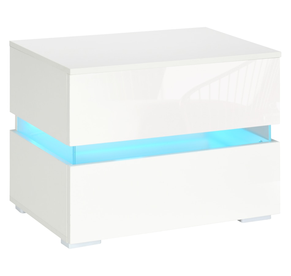 Image 906990_ST01.jpg, Product 906-990 / Price $109.99, HOMCOM LED Nightstand Bedside Table with High Gloss Drawers LED Light from HOMCOM on TSC.ca's Home & Garden department